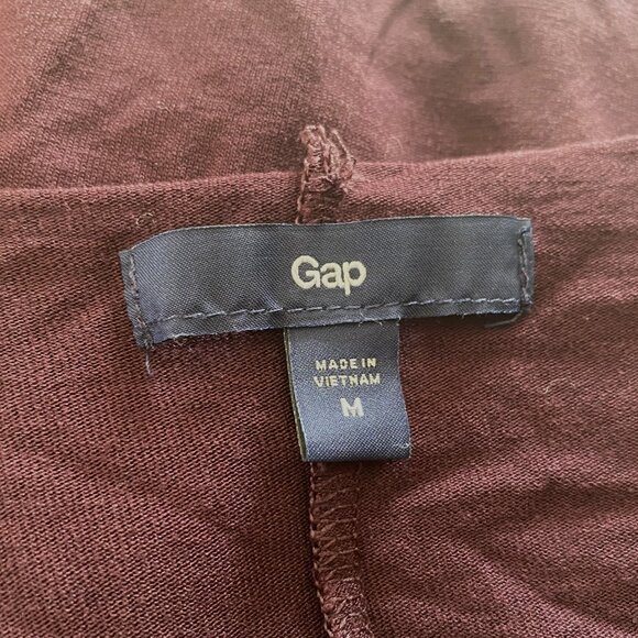 GAP Deep Red Cowl neck Ruched front Stretch Knit Shirt Blouse *MEDIUM* - Picture 5 of 5
